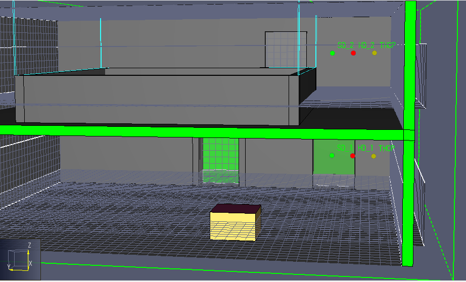 Smoke detector position in simulation 2