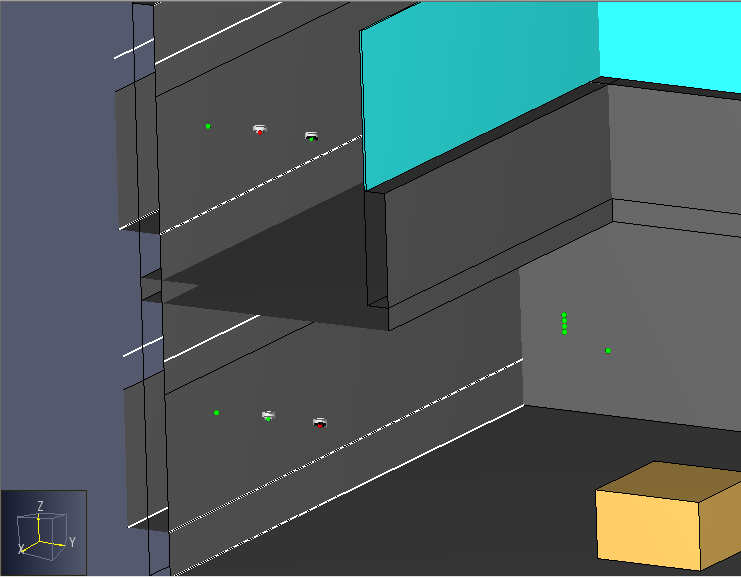 Smoke detector position in simulation