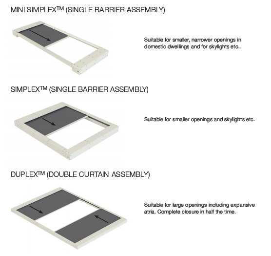 Horizontal Smoke and Fire Curtains